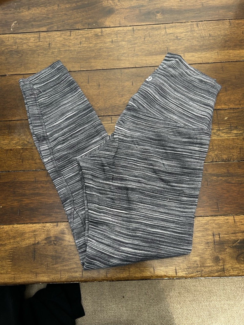 lululemon athletica Black & Gray Striped Leggings